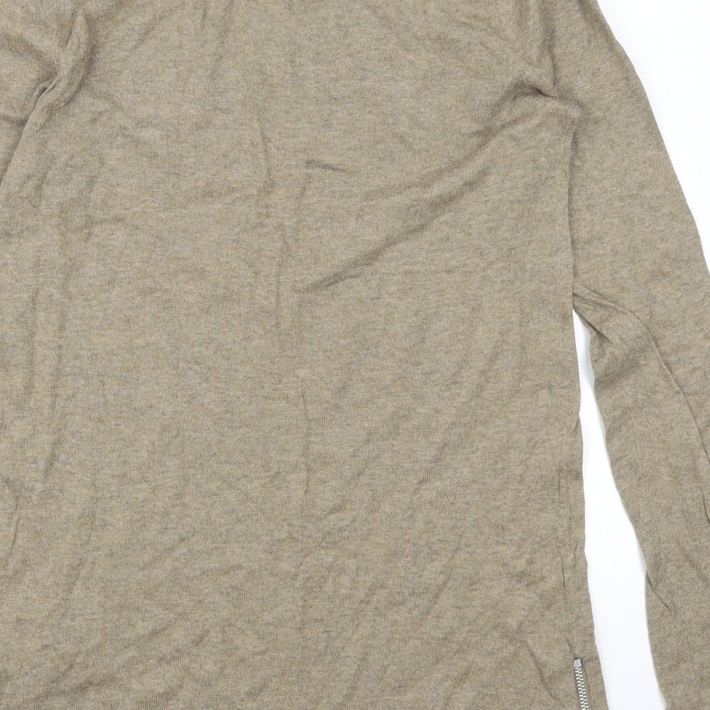 Brand and care label for ASOS women’s beige jumper, size M
