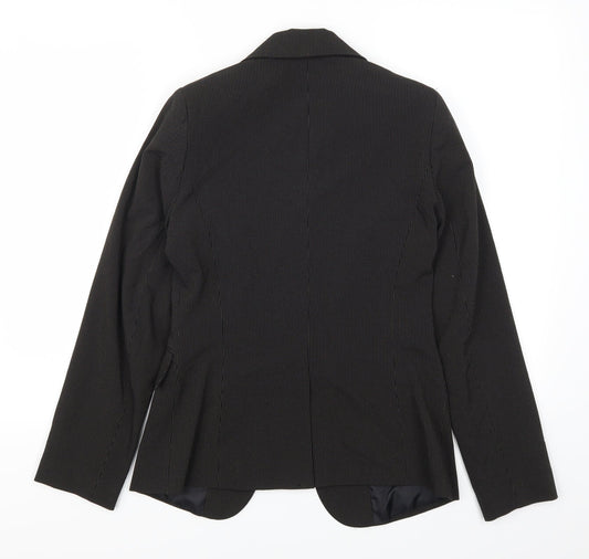 Marks and Spencer Womens Black Striped Jacket Suit Jacket Size 8