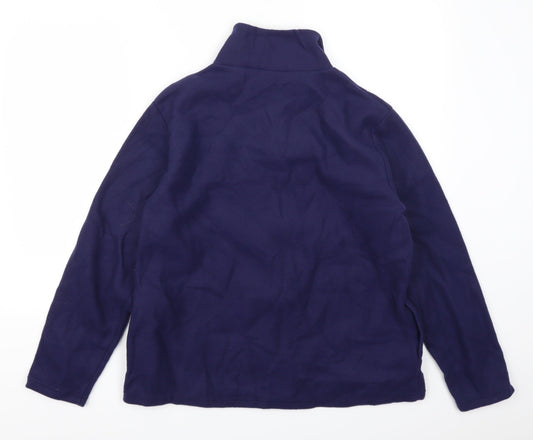 Anne De Lancay Womens Blue Fleece Jacket Size M