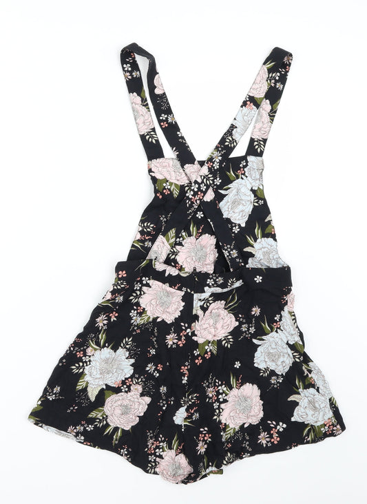 H&M Womens Black Floral Romper One-Piece Size 10