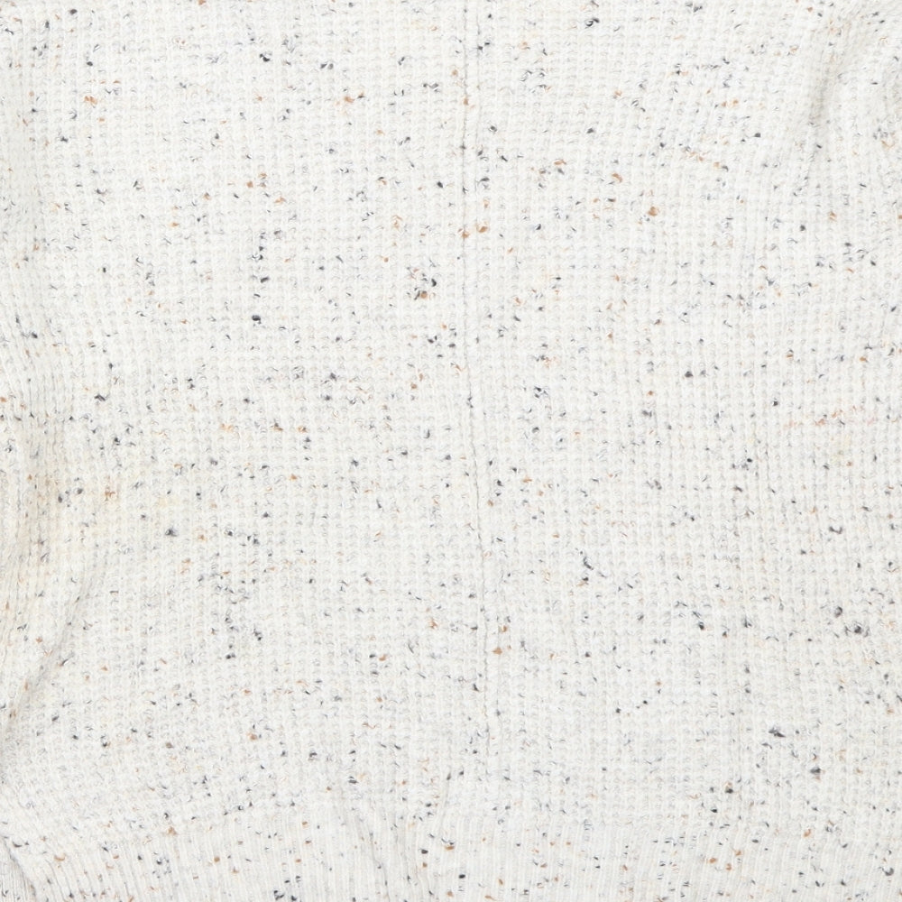 Brand and care label for If It Were Me women’s beige jumper, size S