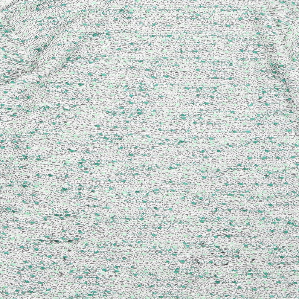 Brand and care label for H&M women’s green jumper, size S