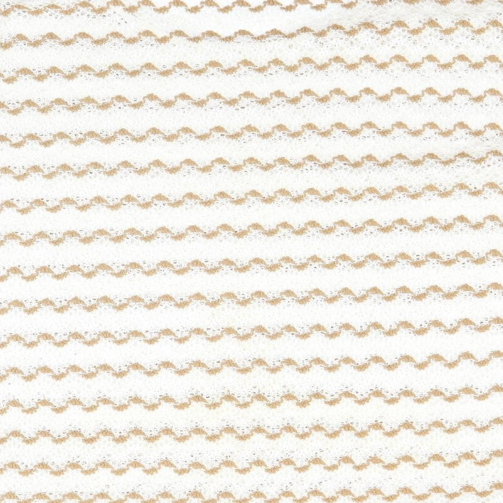 Brand and care label for Next women’s beige striped jumper, size UK 14