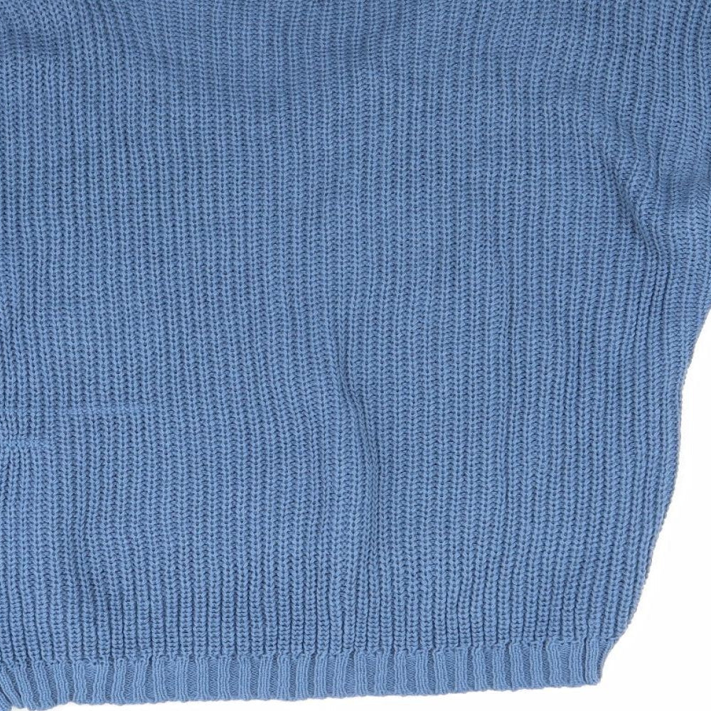 Brand and care label for Emma Morgan women’s blue jumper, size XL