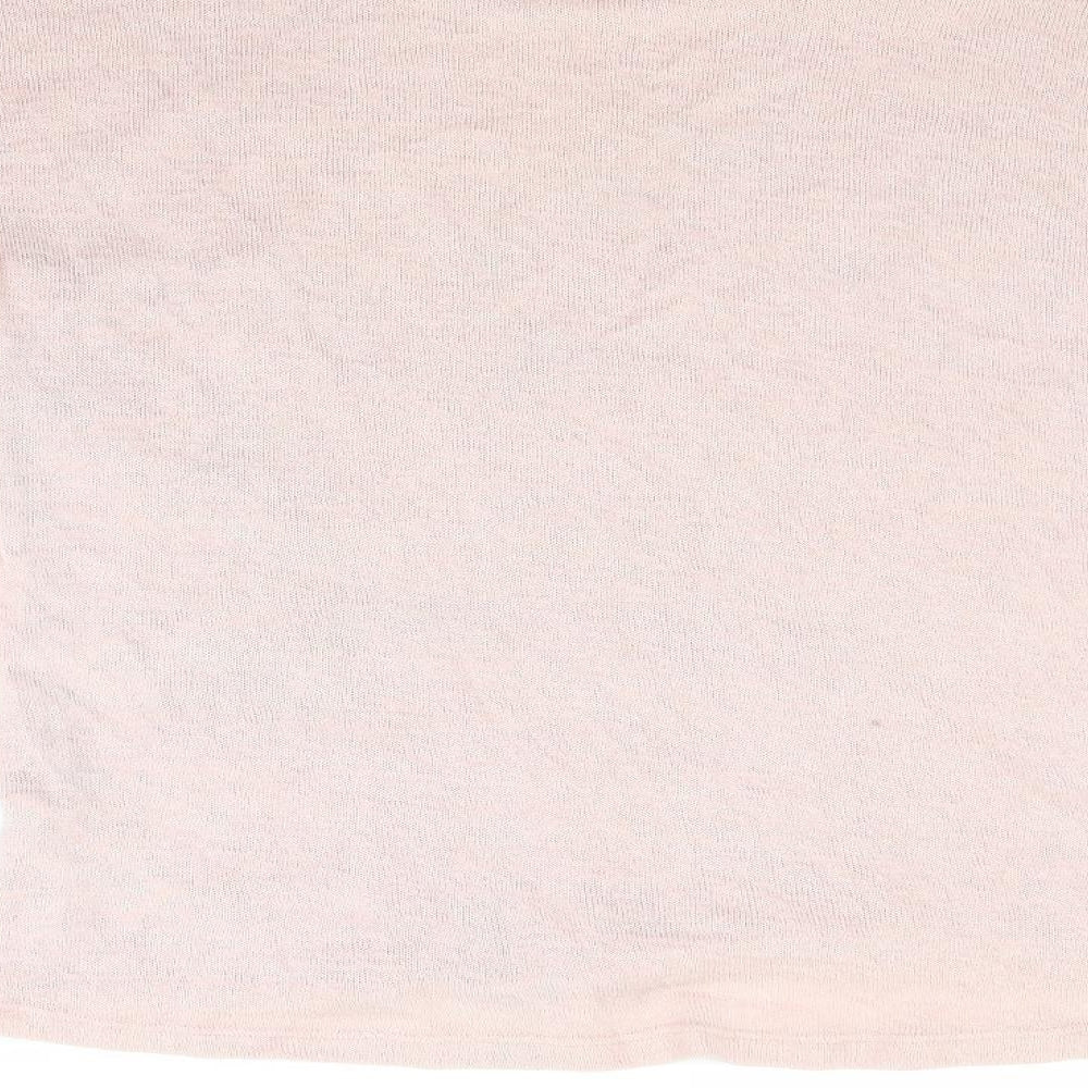 Brand and care label for Dorothy Perkins women’s pink floral jumper, size UK 10
