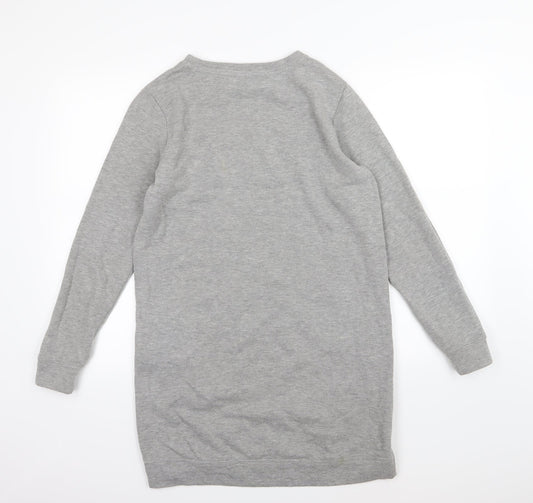 New Look Womens Grey Jersey T-Shirt Dress Size 8