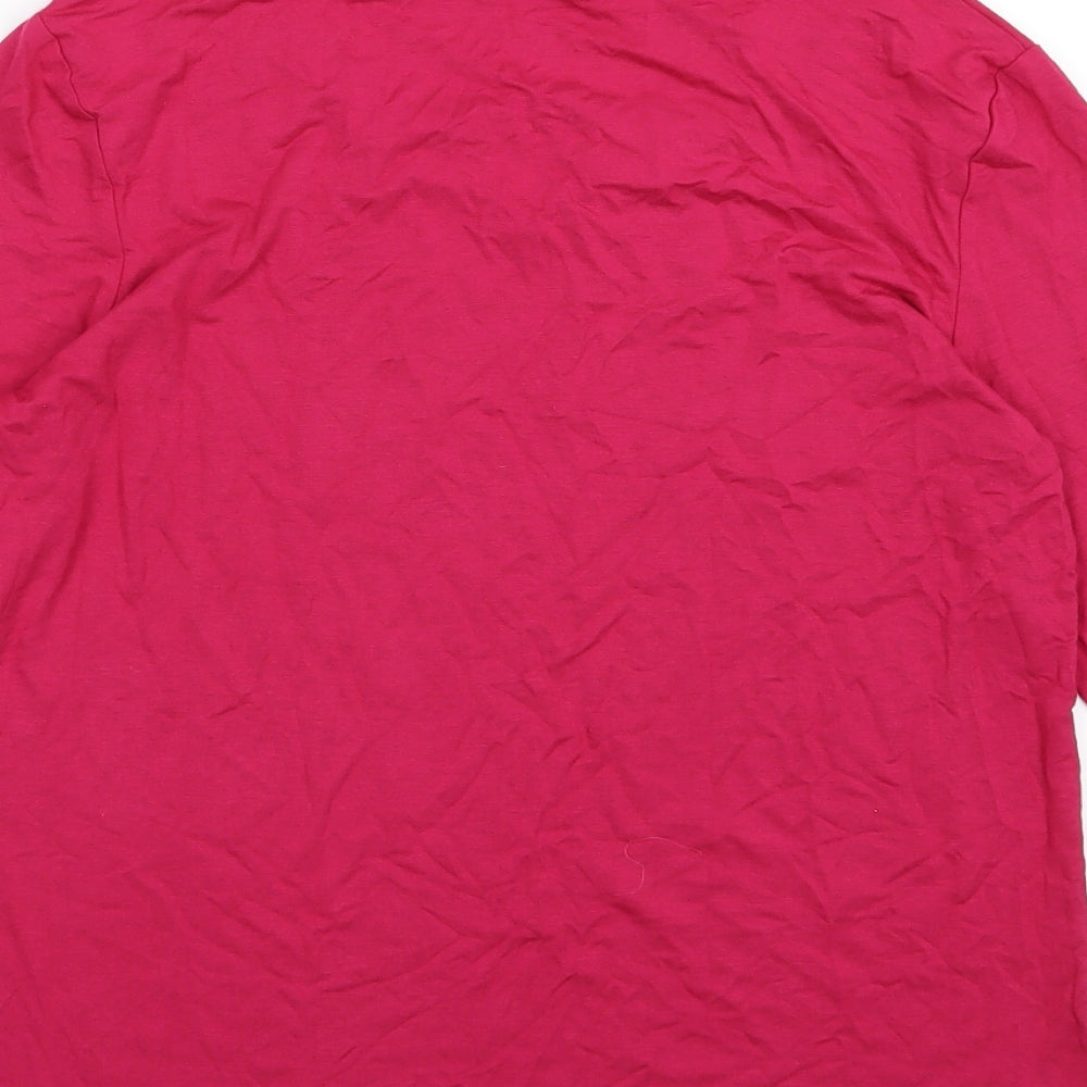 Brand and care label for Damart women’s pink basic t-shirt, size UK 10