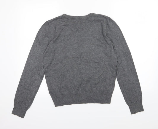 H&M Womens Grey Knit Pullover Jumper Size S