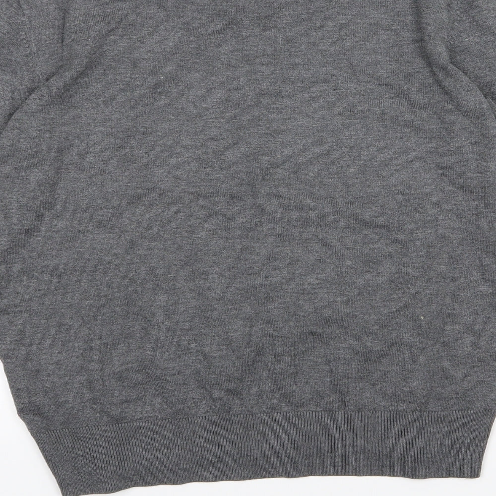 Brand and care label for H&M women’s grey knit jumper, size S