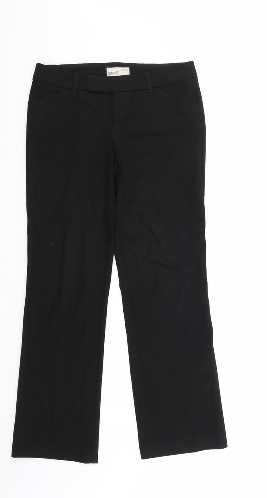 Espirit Womens Black Rayon Trousers Size 10 L30 in