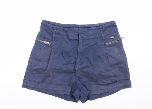 Additional front view of DDP women’s blue bermuda shorts, size UK 30