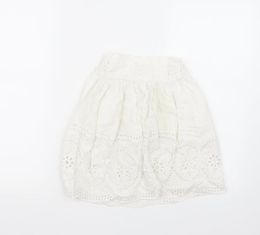 Additional front view of Zara girls’ white a-line skirt, size 5, years