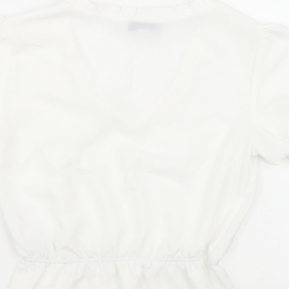 Topshop Womens White Basic T-Shirt Size 6