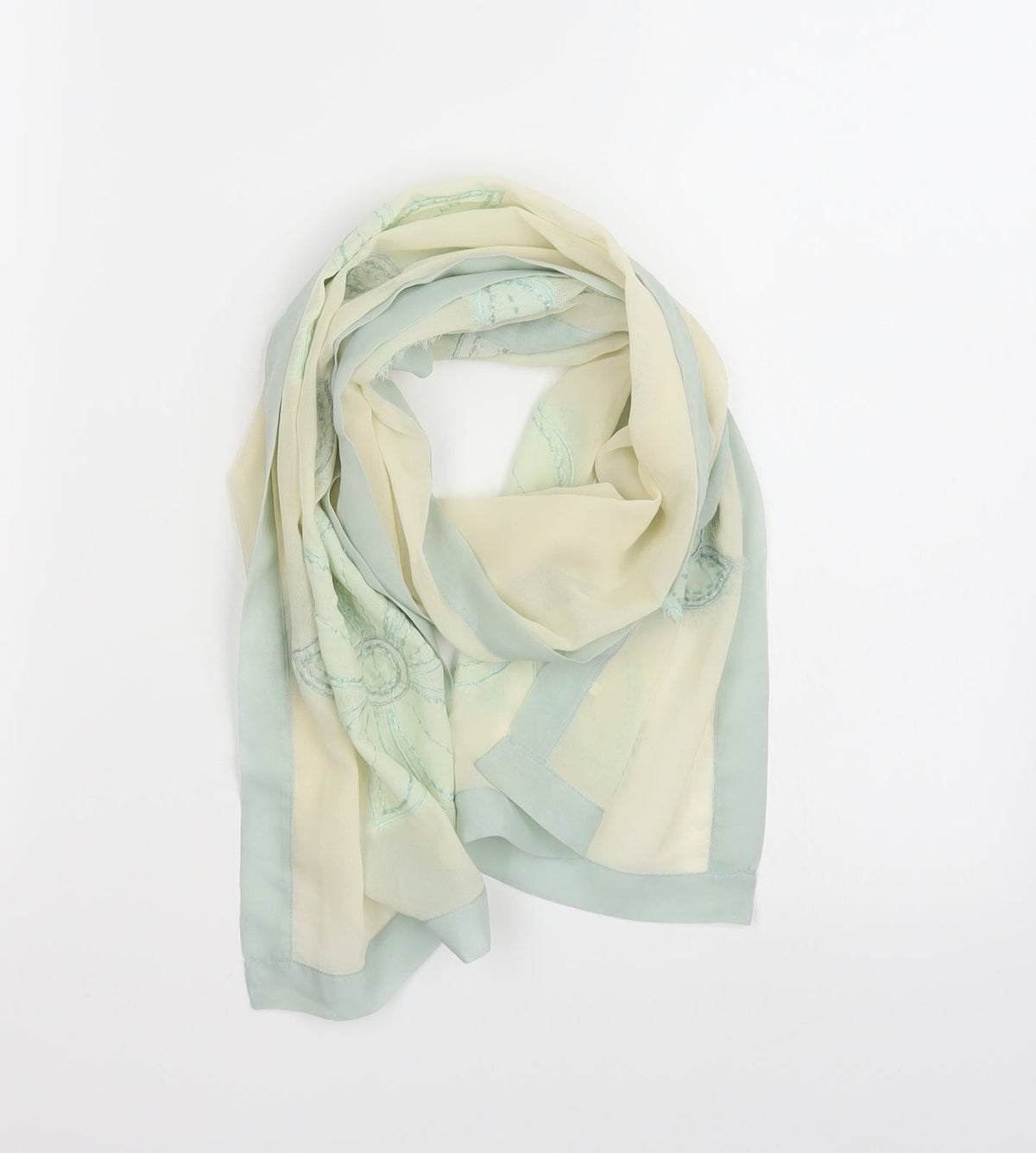 Front view of Preworn women’s beige scarf