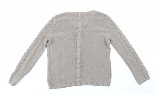 H&M Womens Brown Knit Pullover Jumper Size L