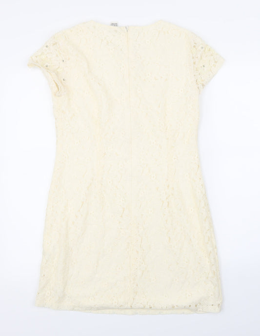 FOREVER 21 Womens Beige Lace A-Line Size M