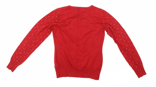 Elizabeth Scott Womens Red Pullover Jumper Size S