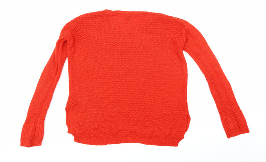 H&M Womens Red Knit Pullover Jumper Size XS
