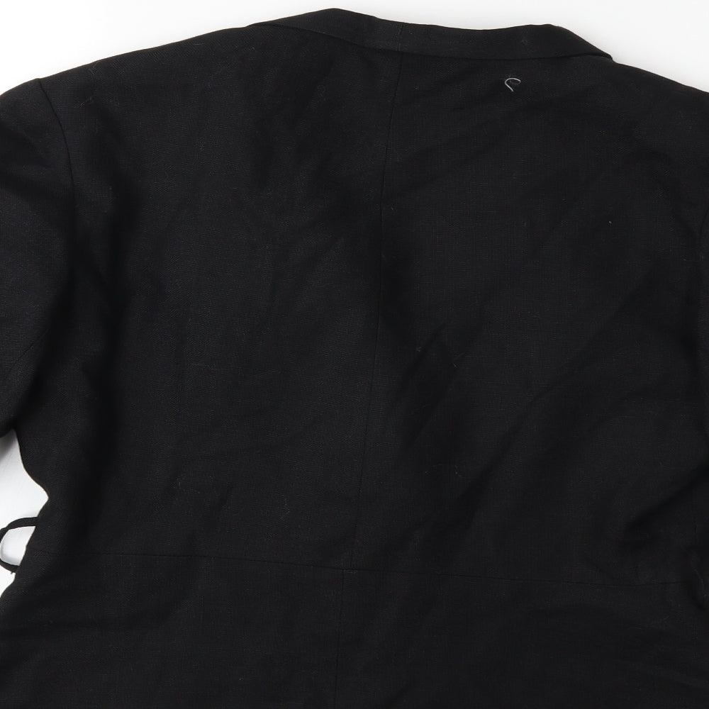 Preworn Womens Black Rayon Jacket Size 14