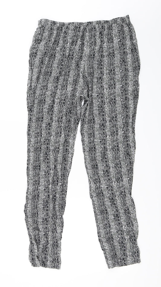H&M Womens Green Geometric Jogger Trousers Size 38 L28 in