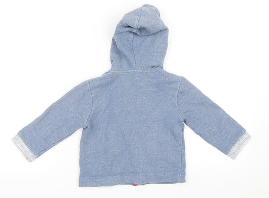 Bout'chou Boys Blue Full Zip Hoodie Size 2 Years
