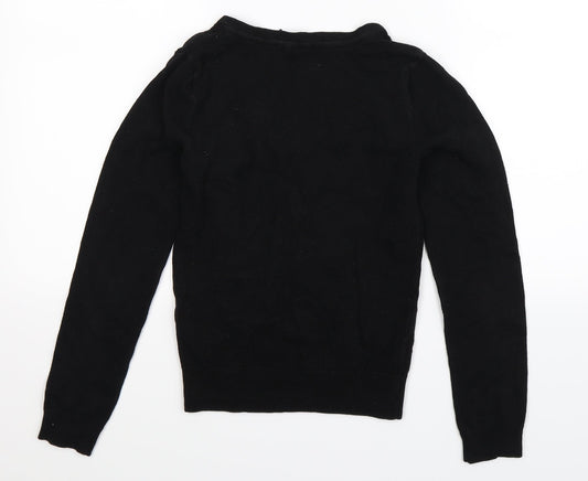 Divided Womens Black Knit Cardigan Jumper Size 4