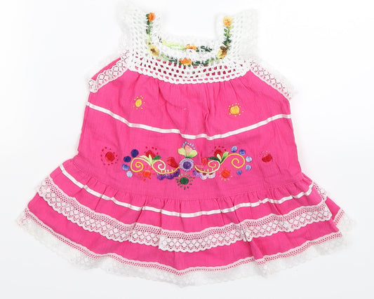 Additional front view of Preworn girls’ pink fit & flare, size 2, years