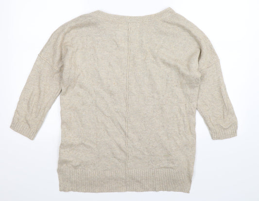 H&M Womens Beige Knit Pullover Jumper Size XS