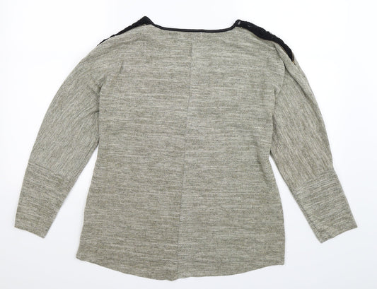 Apricot Womens Beige Knit Pullover Jumper Size 14