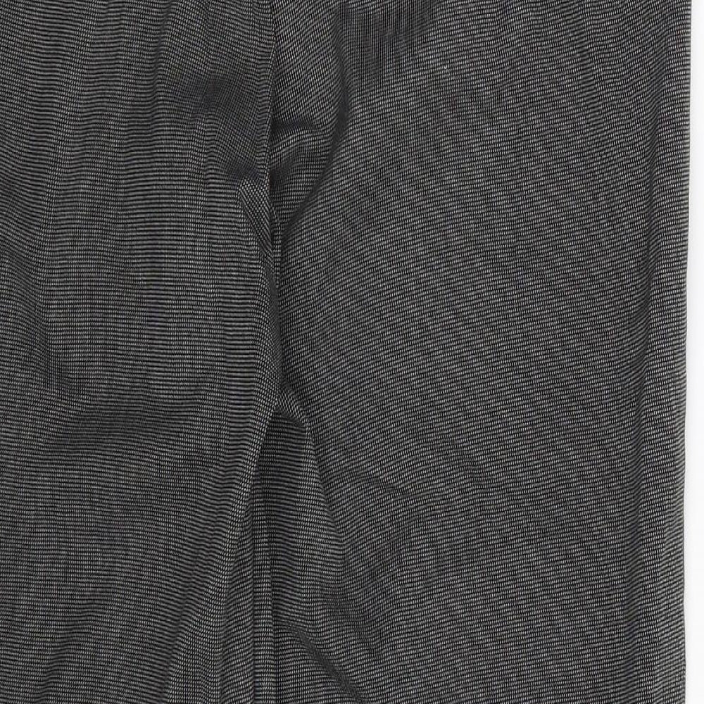 Brand and care label for Marks & Spencer women’s grey trousers, size UK 12, 26-inch leg