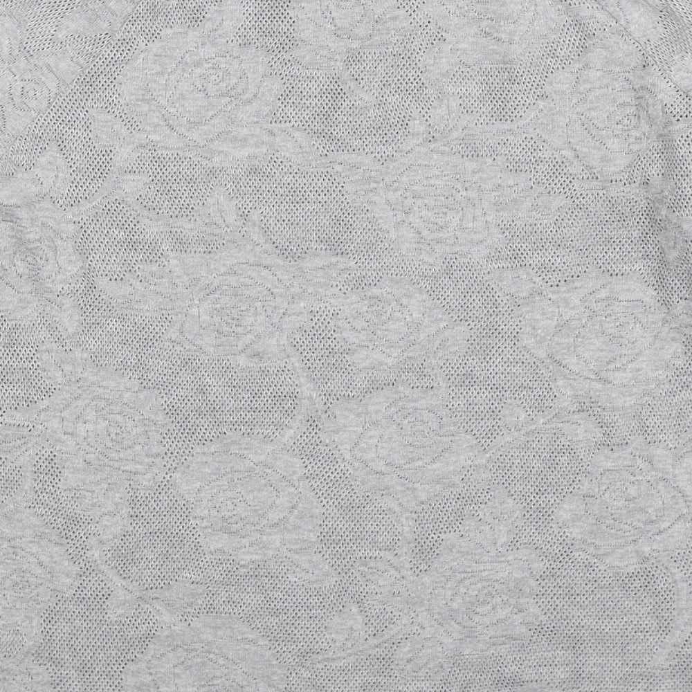 Brand and care label for Next women’s grey floral knit jumper, size UK 10