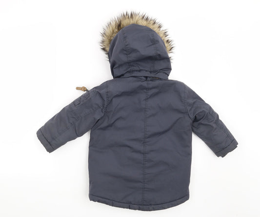 H&M Boys Blue Overcoat Coat