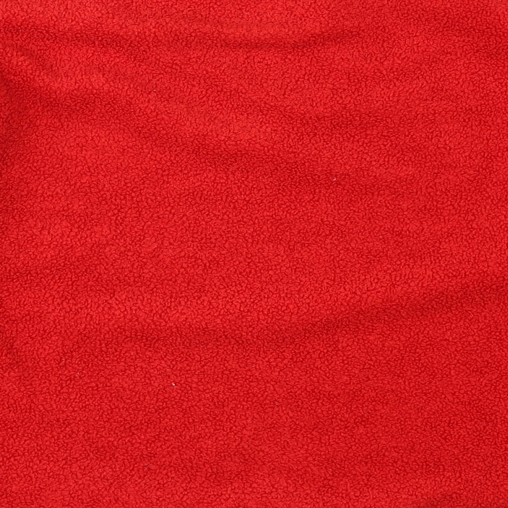 Brand and care label for New Look women’s red jumper, size UK 12
