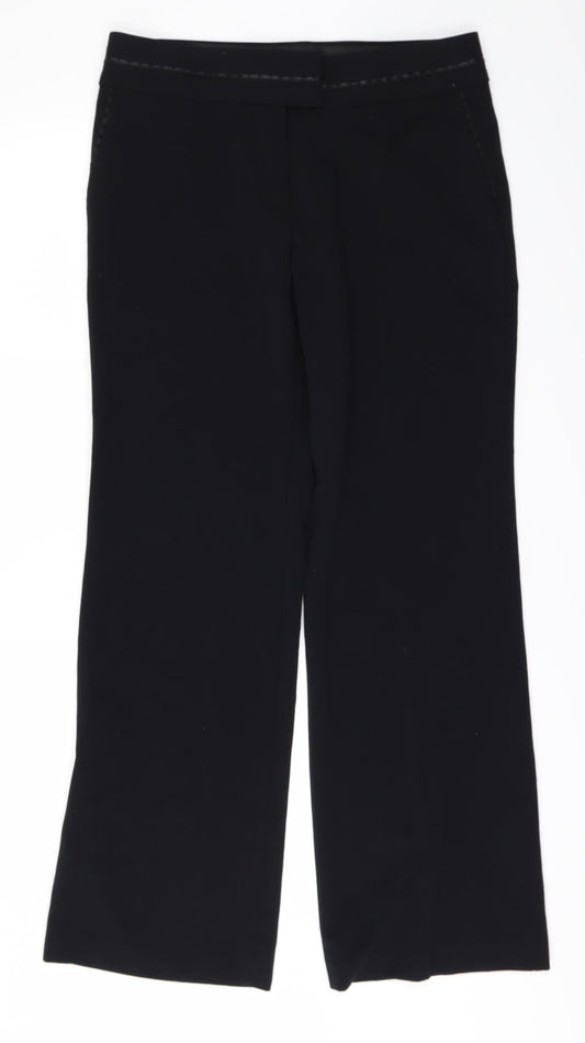 Impressions Womens Black Trousers Size 10 L31 in