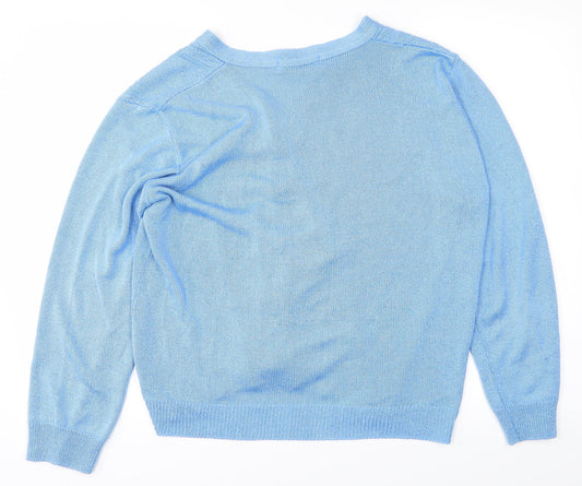 Future Lady Womens Blue Cardigan Jumper Size S