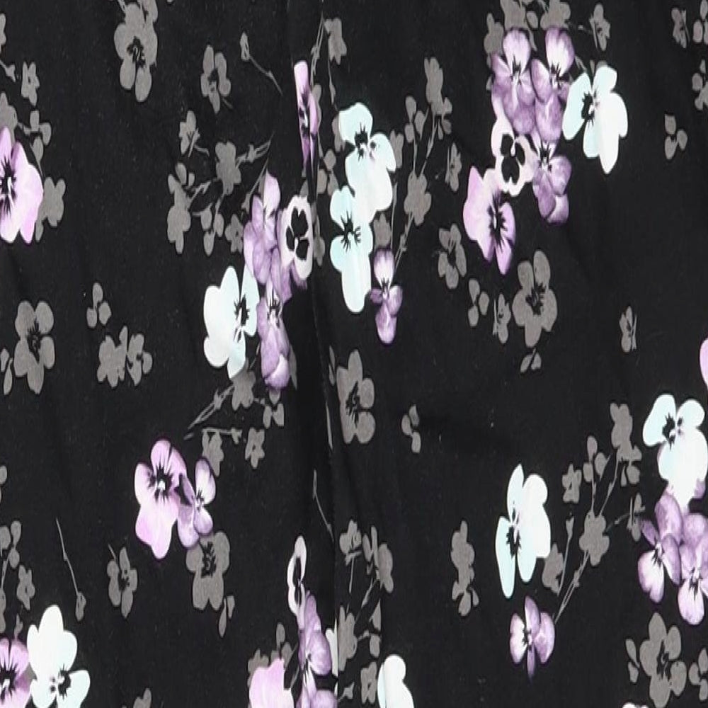 Redherring Womens Black Floral Trousers Size 10 L28 in