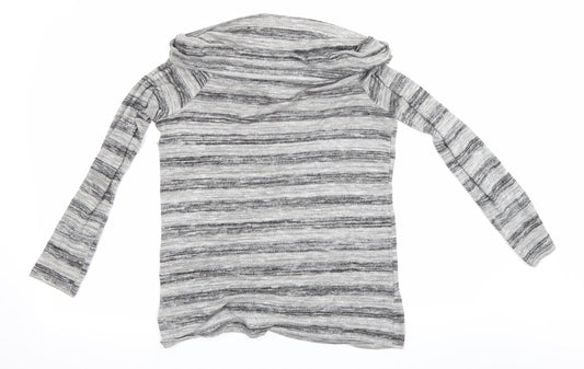 Papaya Womens Grey Striped Pullover Jumper Size 10