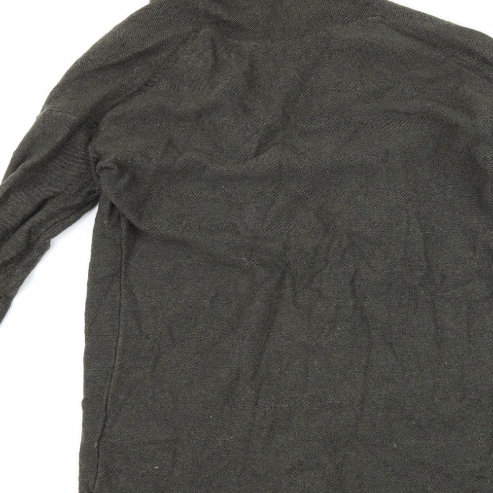 Brand and care label for H&M women’s grey cardigan jumper, size XS