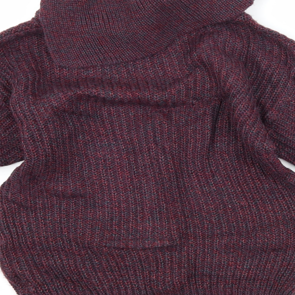 Brand and care label for Preworn women’s purple jumper, size UK 10