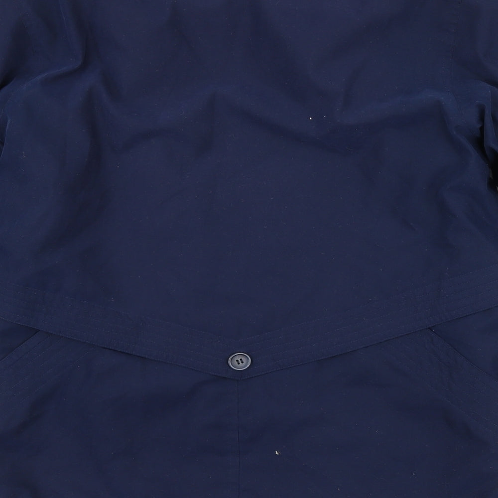 Brand and care label for style file women’s blue overcoat coat, size UK 10