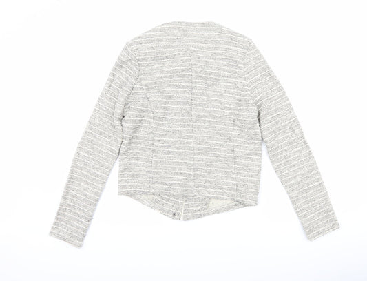 NEXT Womens Beige Striped Jacket Size 10