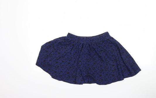 Zara Womens Blue Skater Skirt Size S - Star Print