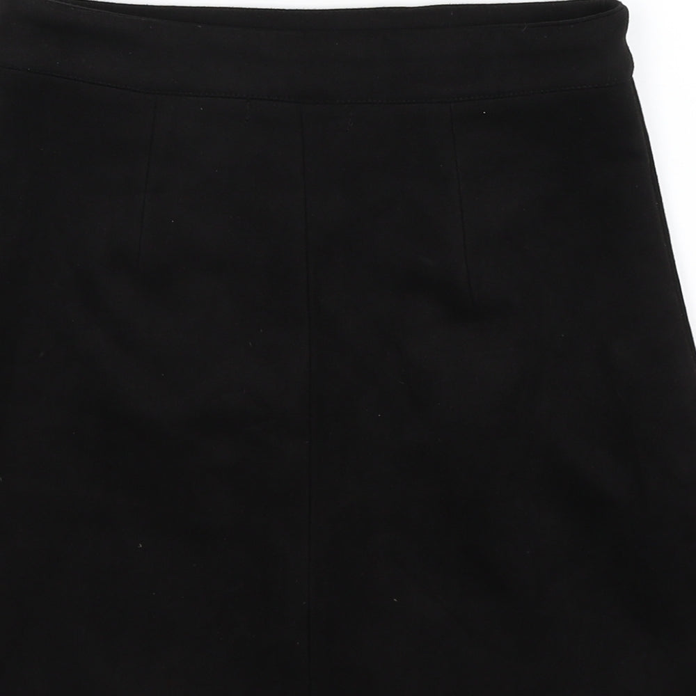 a collection Womens Black Velour Pleated Skirt Size S