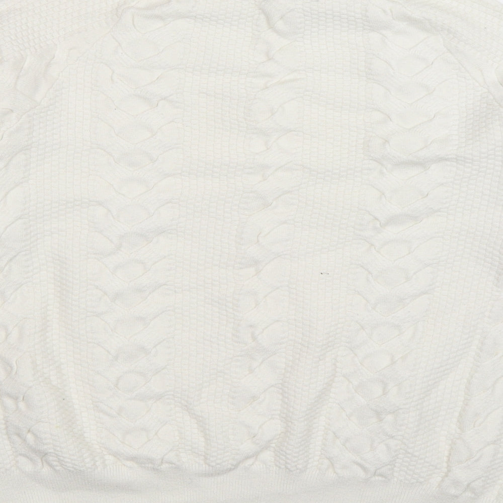 Brand and care label for Very women’s white knit jumper, size UK 14