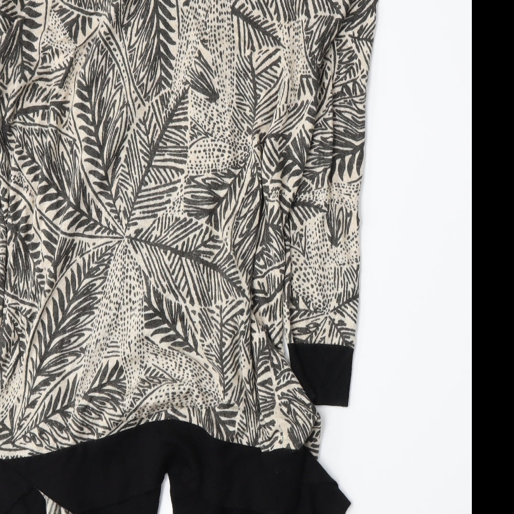 Marks and Spencer Womens Beige Floral Cardigan Jumper Size M
