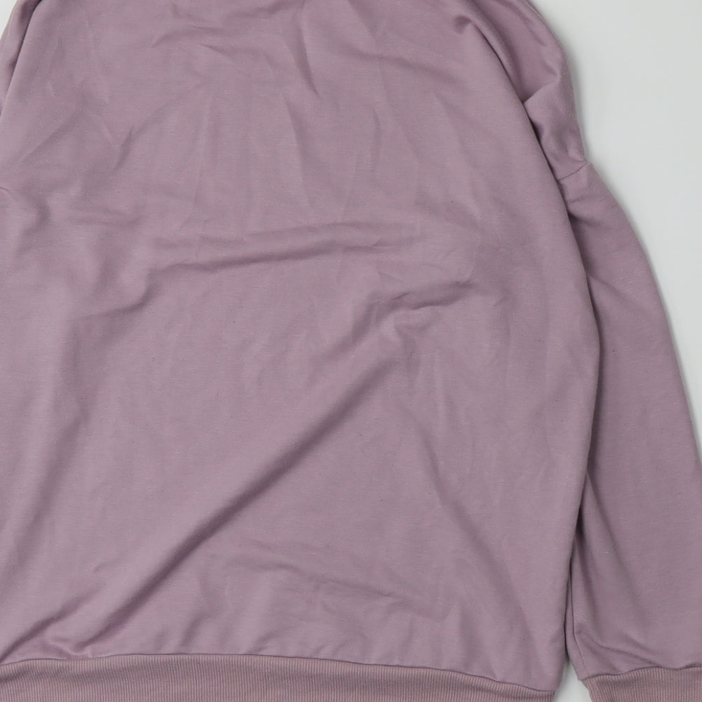 Brand and care label for Avenue women’s purple jersey top pyjama top, size S