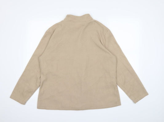 Gabrielle Vicenza Womens Beige Full Zip Jumper Size 16