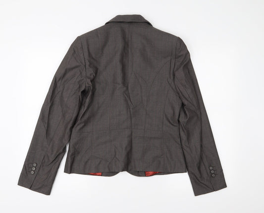 NEXT Womens Brown Striped Jacket Suit Jacket Size 12
