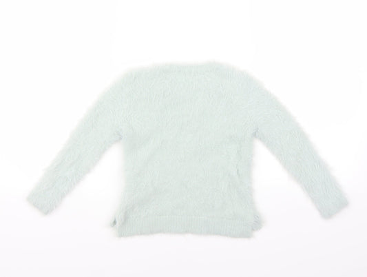 H&M Girls Green Pullover Jumper Size 2-3 Years