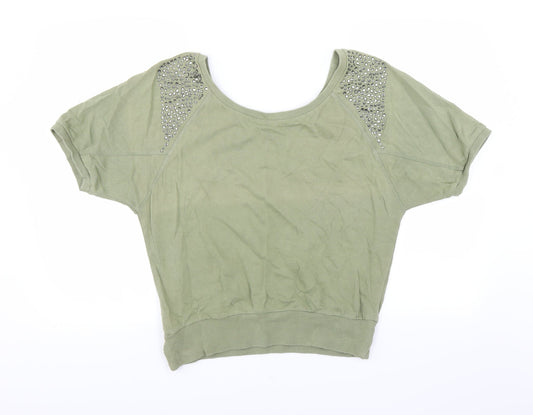 Preworn Womens Green Pullover Sweatshirt Size 10